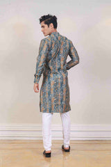 Kurta Set For Men In Grey Colour sasyafashion
