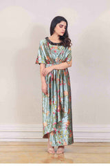Designer Pista green colour Gown sasyafashion