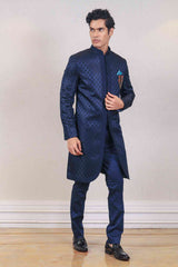 Indo Western For Men In Blue Colour sasyafashion