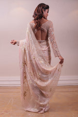 Designer Purssian pink satin saree sasyafashion