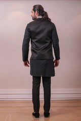Designer Silver Golden Zari Work on Pure Silk Jacket with Raw Silk Kurta Set Hand Embodded sasyafashion
