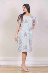 Designer Light blue colour Dress sasyafashion