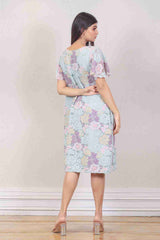 Designer Light blue colour Dress sasyafashion