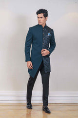 Indo Western For Men In Blue Colour sasyafashion