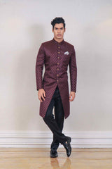 Indo Western For Men In Maroon Colour sasyafashion