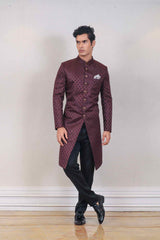 Indo Western For Men In Maroon Colour sasyafashion