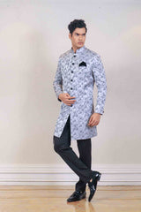Indo Western For Men In Grey Colour sasyafashion