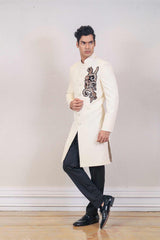 Indo Western For Men In White Colour sasyafashion