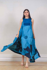 Designer Blue colour Dress sasyafashion
