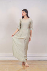 Designer Beige colour Dress sasyafashion