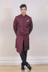 Indo Western For Men In Maroon Colour sasyafashion