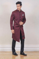 Indo Western For Men In Maroon Colour sasyafashion
