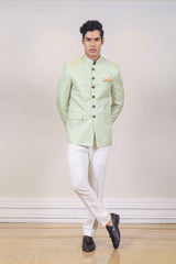 Indo Western For Men In Green Colour sasyafashion