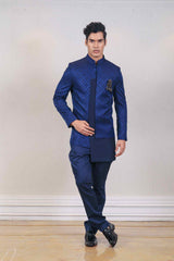 Indo Western For Men In Blue Colour sasyafashion