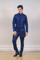 Indo Western For Men In Blue Colour sasyafashion