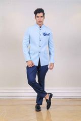 Indo Western For Men In Light Blue Colour sasyafashion