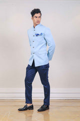 Indo Western For Men In Light Blue Colour sasyafashion