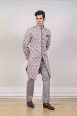 Indo Western For Men In Grey Colour sasyafashion