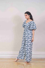 Designer White colour jumpsuit sasyafashion