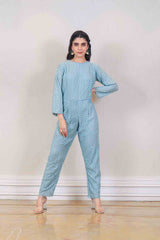 Designer Blue colour jumpsuit sasyafashion
