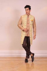 Indo Western For Men In Beige Colour sasyafashion