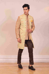 Indo Western For Men In Beige Colour sasyafashion