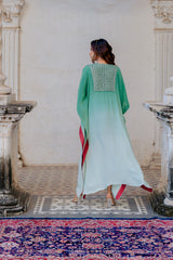 Green Ombre Kaftan sasyafashion