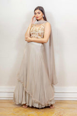 Designer grey colour Skirt top sasyafashion