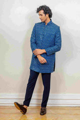 Indo Western For Men In Blue Colour sasyafashion