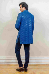 Indo Western For Men In Blue Colour sasyafashion