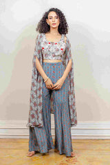 Designer Gray colour Co-ord with Jacket sasyafashion