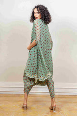 Designer Green colour Co-ord with Jacket sasyafashion
