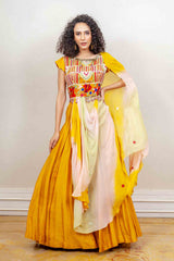Designer Yellow Colour Gown sasyafashion