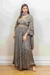 Designer Indowestern In Grey Colour Dress sasyafashion
