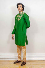 Kurta Set For Men In Green Colour sasyafashion