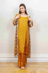 Designer Yellow colour Co-ord with Jacket sasyafashion