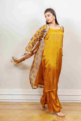 Designer Yellow colour Co-ord with Jacket sasyafashion