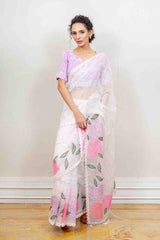 Designer White Saree sasyafashion