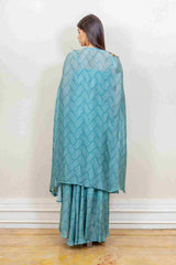 Designer Blue colour Co-ord with Jacket sasyafashion