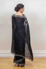Designer Black Saree sasyafashion