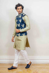Kurta Jacket For Men In Blue and Green  Colour sasyafashion