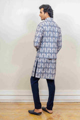 Kurta Jacket For Men In Blue Colour sasyafashion