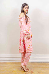 Designer Pink colour Co-ord sasyafashion