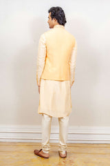 Kurta Jacket For Men In Yellow Colour sasyafashion