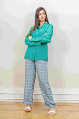Designer Green & gray colour co-ord sasyafashion