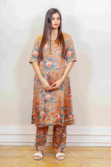 Designer Orange colour Co-ord sasyafashion