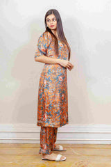 Designer Orange colour Co-ord sasyafashion