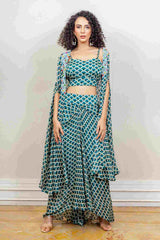 Designer Green Co-ord with Jacket sasyafashion