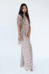 Silk Net Top Pant in white colour sasyafashion