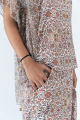 Silk Net Top Pant in white colour sasyafashion